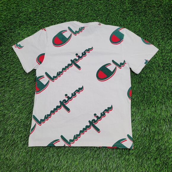 Vintage 90s Champion AOP Shirt Small 18x24 Script-Spellout - Picture 2 of 11